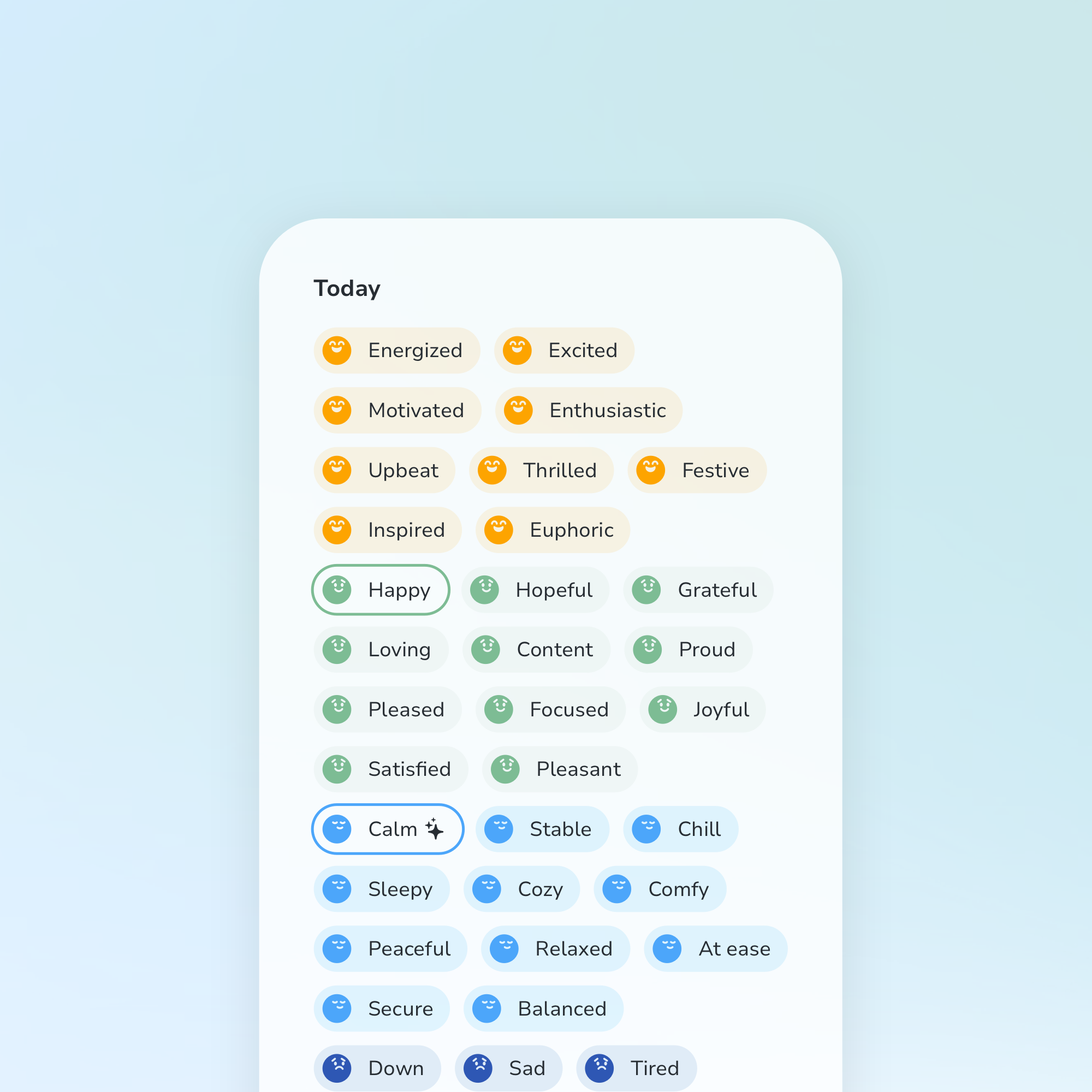 A mood tracker inside your private journal